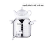 ست قوری کتری استیل شیردار