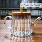 قوری پیرکس درب چوبی کدویی