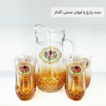 ست پارچ و لیوان عسلی گلدار