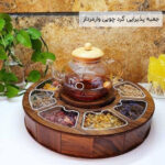 جعبه پذیرایی گرد چوبی وارمردار
