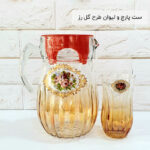 ست پارچ و لیوان طرح گل رز