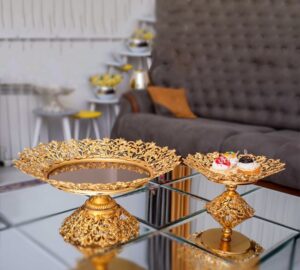 میوه و شیرینی خوری کف آینه ای پایه دار آزالیا