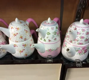 ست کتری و قوری سرامیکی گلدار