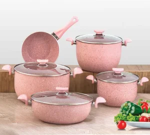 سرویس قابلمه گرانیتی 9 پارچه رنگی