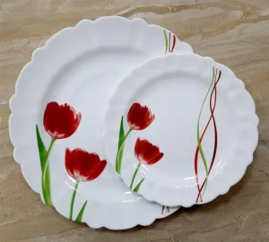 سرویس غذاخوری آرکوپال گرد طرح گل لاله