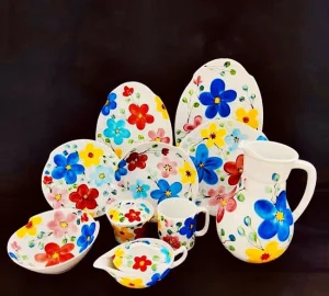 سرویس غذاخوری سرامیکی مدل گلدار