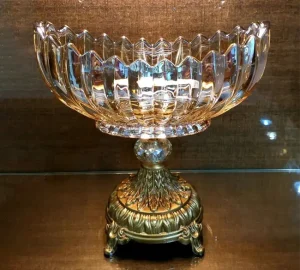 میوه خوری کریستال شامپاینی پایه فلزی