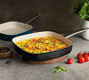 ماهیتابه تفلون مربعی آوا مدل تک دسته