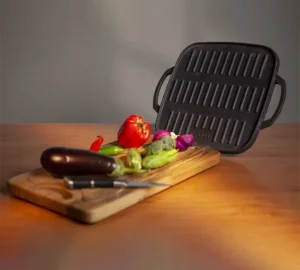 تابه گریل چدنی مربعی دسته دار Rogio