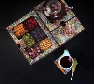 جعبه تی بگ چوبی وارمردار مدل 7 خانه