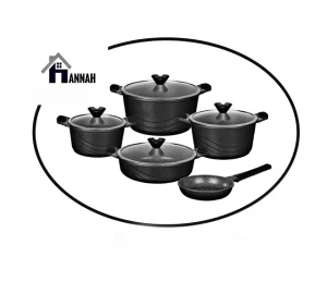 سرویس قابلمه چدن گرانیت 9 پارچه هانا