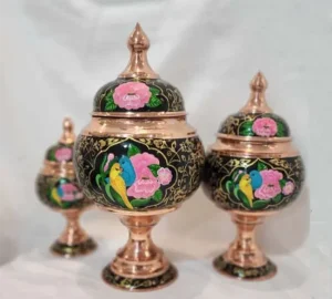 شکلات خوری پایه دار مسی طرح پرداز