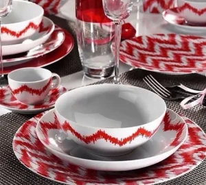 سرویس غذا خوری چینی 25 پارچه مدل نیلوفر