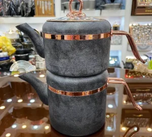 کتری قوری بریونی طرح چرمی