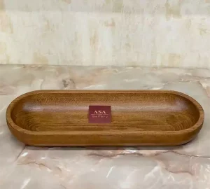 ظرف سرو و پذیرایی چوبی بیضی لبه دار ASA