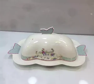 ظرف کره و پنیر خوری چینی طرح گلدار