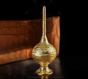 گلاب پاش فلزی طلایی نقش برجسته