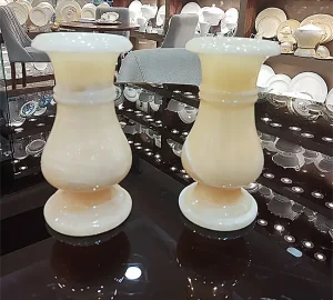 گلدان سنگ مرمر پایه دار رومیزی دکوری