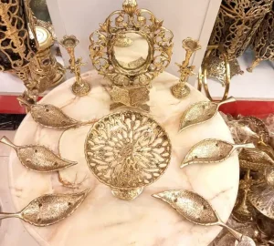 فروش عمده ست هفت سین برنزی 11 تکه طرح برگ