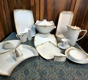فروش عمده سرویس چینی پردیس طرح مروارید 105 پارچه