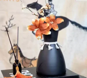 فروش عمده گلدان سرامیکی مشکی رومیزی