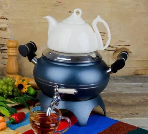 فروش عمده ست کتری قوری استیل وارمر دار