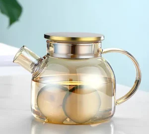 فروش عمده قوری پیرکس درب استیل شامپاینی