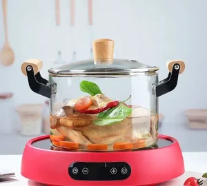 فروش عمده قابلمه پیرکس دسته چوبی 3500 میل