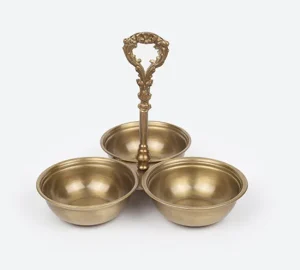 فروش عمده اردو خوری برنجی سه خانه دسته دار