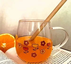 فروش عمده ماگ شیشه ای تپل طرح گلدار