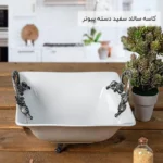 فروش عمده کاسه سالاد سفید دسته پیوتر