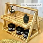 فروش عمده استند رومـیزی چوبـی 2 طبـقه