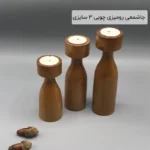 فروش عمده جاشمعی رومیزی چوبی 3 سایزی