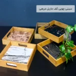 فروش عمده سینی چوبی کف ماربل مربعی