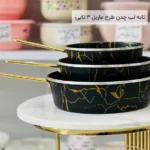 فروش عمده تابه لب چدن طرح ماربل 3 تایی