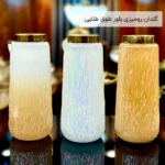 فروش عمده گلدان رومیزی بلور طوق طلایی