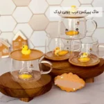 فروش عمده ماگ پیرکس درب چوبی اردک