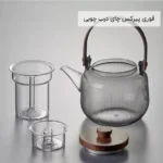 فروش عمده قوری پیرکس چای درب چوبی
