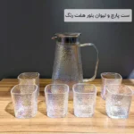 فروش عمده ست پارچ و لیوان بلور هفت رنگ