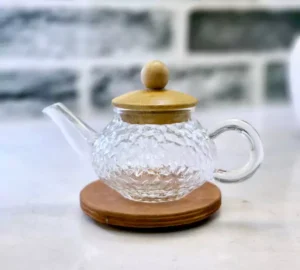 فروش عمده قوری زعفران شیشه ای مدل برفی
