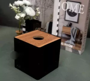 فروش عمده جا دستمال کاغذی مربع درب چوبی