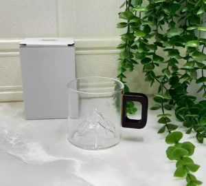 فروش عمده لیوان پیرکس دسته چوبی کف کوه
