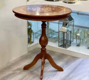 فروش عمده میز خاطره گرد چوبی صفحه معرق