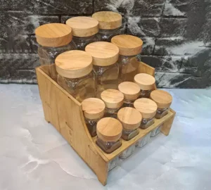 فروش عمده بانکه ادویه مکارتی استند چوبی 14 خانه