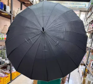 فروش عمده چتر مشکی 16 فنر دسته چوبی