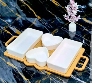 فروش عمده اردو خوری دوبل قلب مستطیل سرامیکی