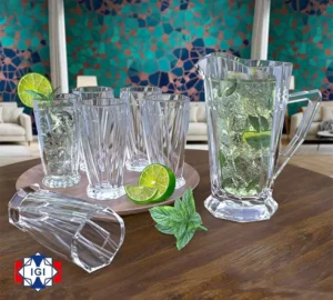 فروش عمده ست پارچ و لیوان اسکوئر ISFAHAN GLASS