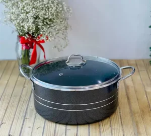 فروش عمده قابلمه تک گرانیتی درب شیشه FERYAL