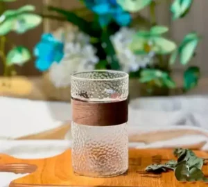فروش عمده لیوان پیرکس برفی کمر چوبی DANNY HOME