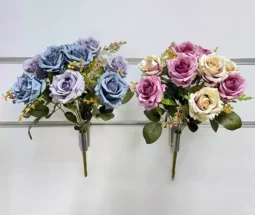 فروش عمده بوته گل مصنوعی رز اروپایی 8 گل